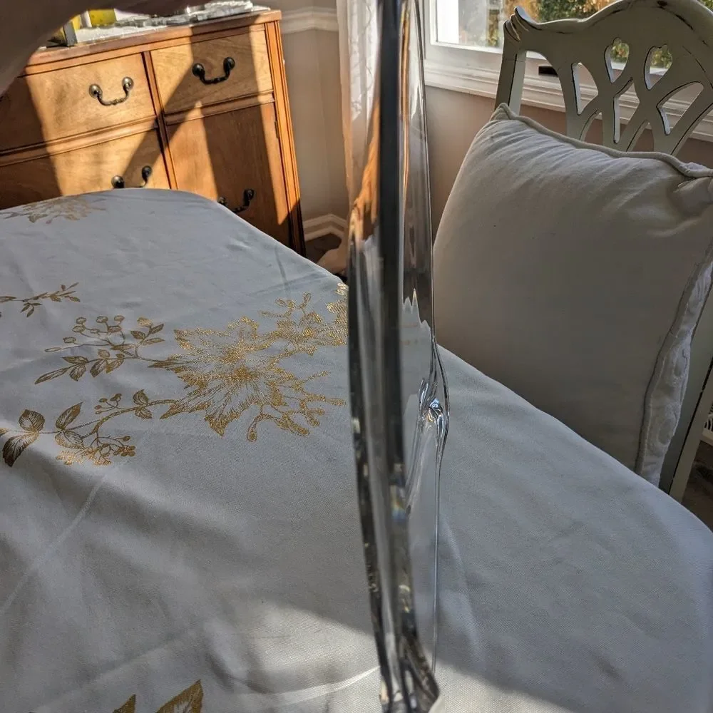Vtg MCM 1960s Val St. Lambert Platter Romy Signed Heavy Crystal 13